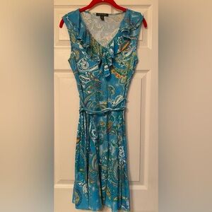 LAUREN by Ralph Lauren size medium turquoise paisley print dress preowned